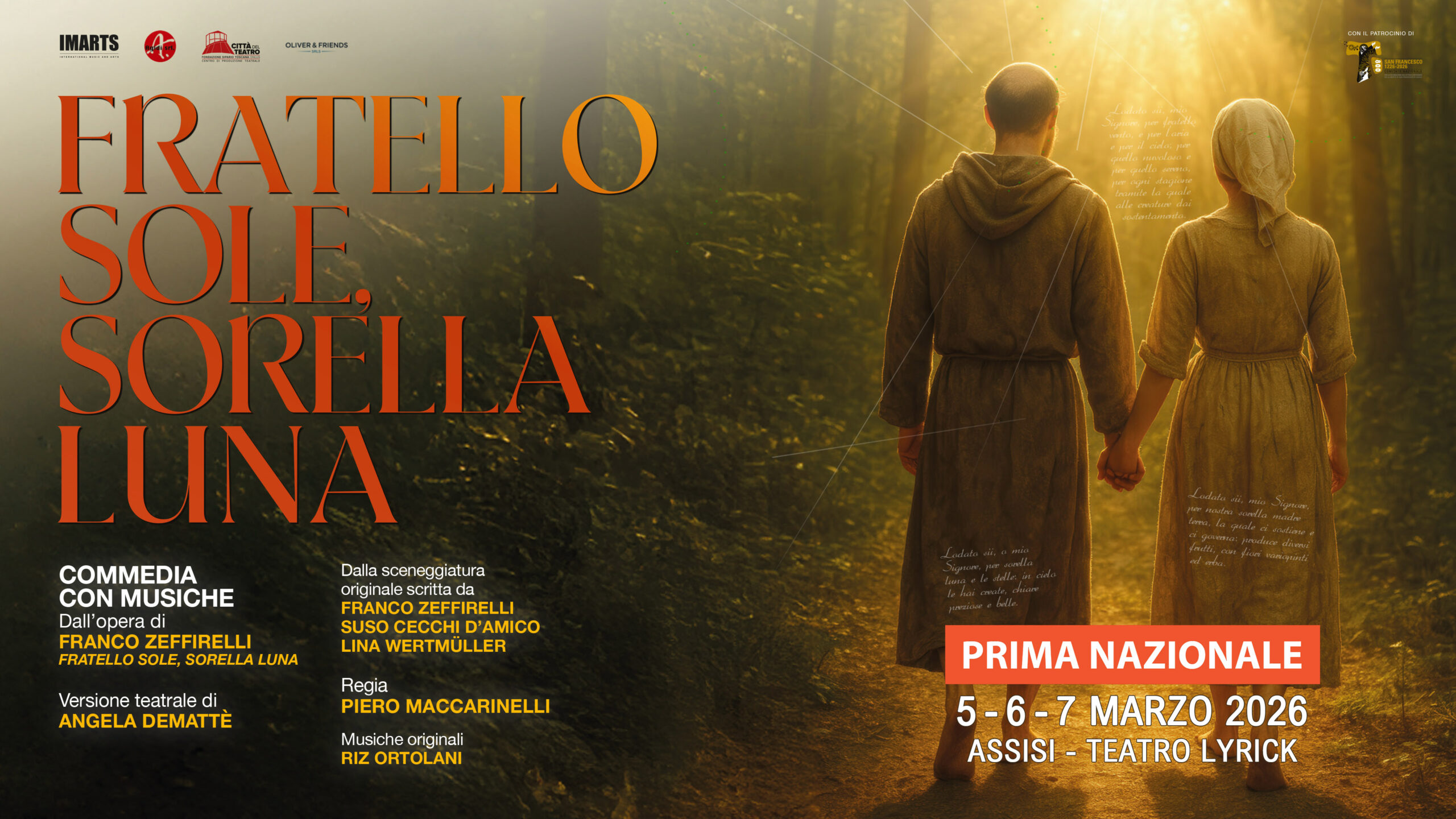 Fratello Sole, Sorella Luna: il Santo di Assisi in scena per l’Ottavo Centenario Francescano